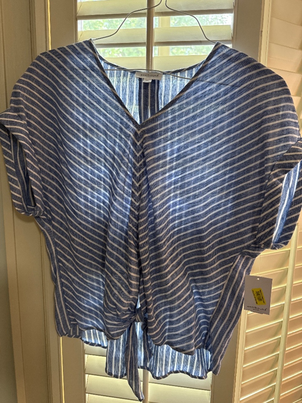 Westbound linen top blouse NWT PETITE LARGE
